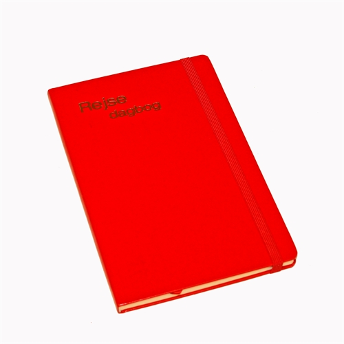 Rejsedagbog - Rejsedagbøger A5 rød italiensk kunstlæder Toto linieret