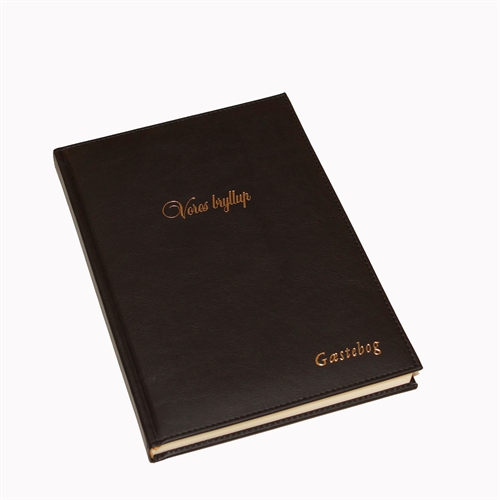 Gæstebog - Gæstebøger - Vores bryllup med guldtryk sort Classic