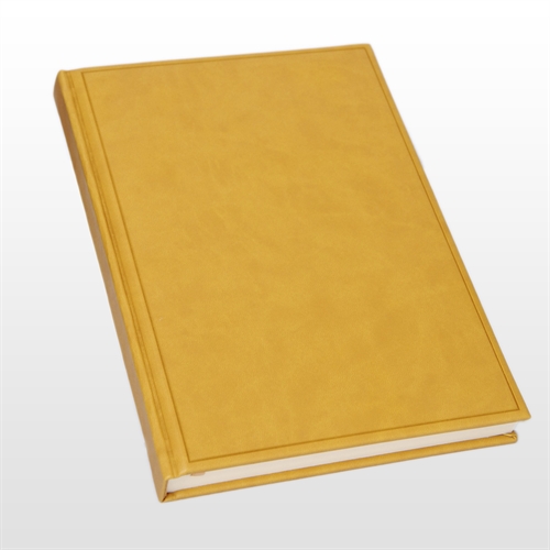Gæstebog - Gæstebøger gul italiensk kunstlæder model Ventura
